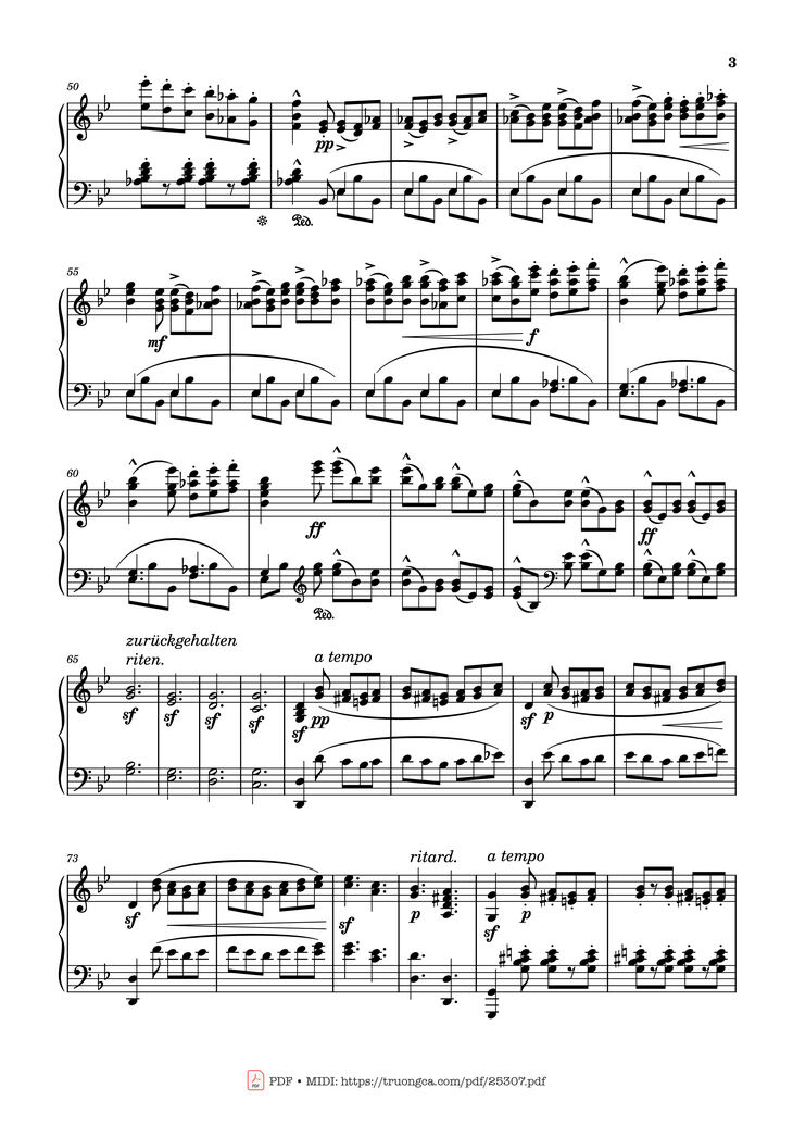 Page 3 of the piano sheet music PDF - Prélude No 22 in G Minor Sheet Piano by Stephen Heller