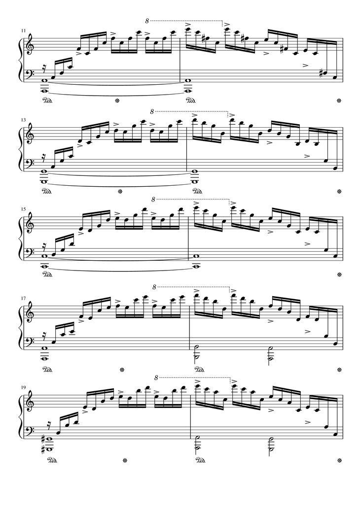 Page 2 of the piano sheet music PDF Piano - Etude op.10 no.1 (Waterfall) Chopin by Chopin
