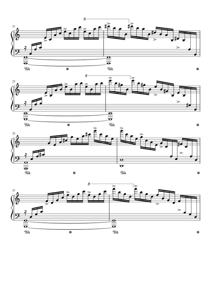 Page 3 of the piano sheet music PDF Piano - Etude op.10 no.1 (Waterfall) Chopin by Chopin