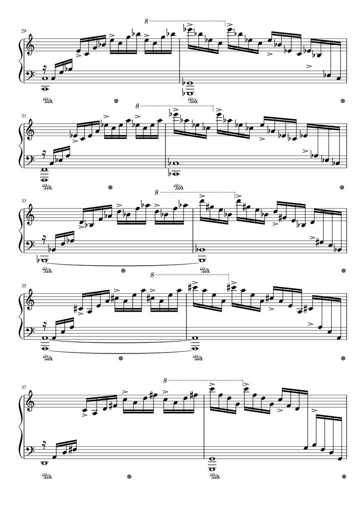 Page 4 of the piano sheet music PDF Piano - Etude op.10 no.1 (Waterfall) Chopin by Chopin