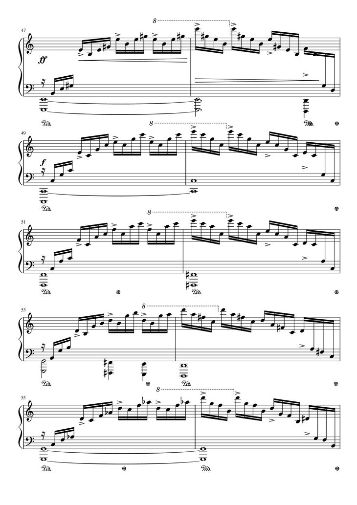 Page 6 of the piano sheet music PDF Piano - Etude op.10 no.1 (Waterfall) Chopin by Chopin