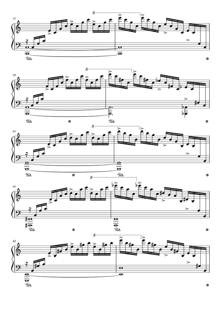 Page 7 of the piano sheet music PDF Piano - Etude op.10 no.1 (Waterfall) Chopin by Chopin