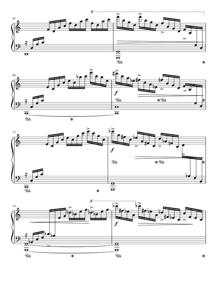 Page 8 of the piano sheet music PDF Piano - Etude op.10 no.1 (Waterfall) Chopin by Chopin