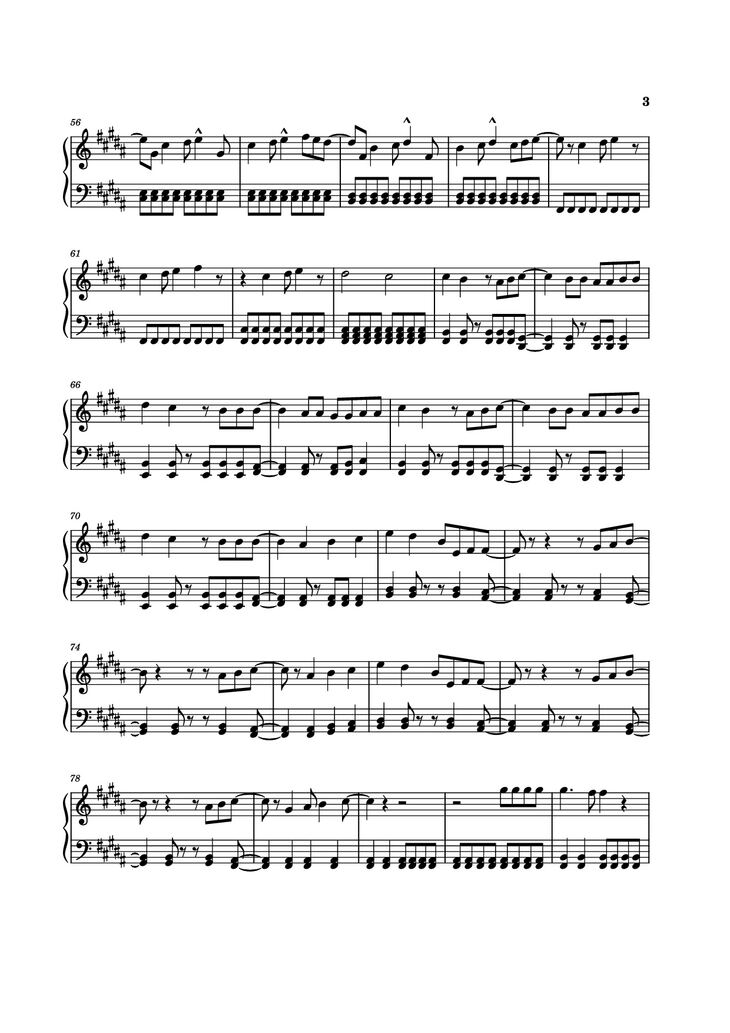 Page 3 of the piano sheet music PDF Piano - Angeleyes Sheet Piano by ABBA