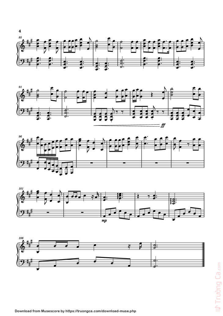 Page 4 of the piano sheet music PDF Piano - Die with a smile Piano by Moull