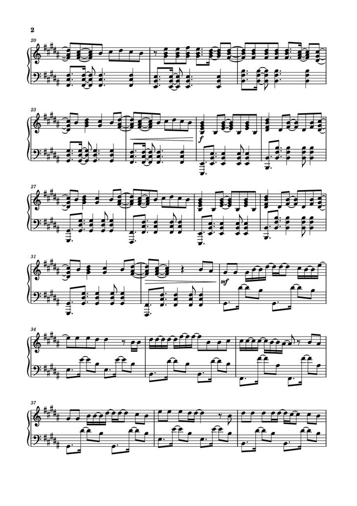 Page 2 of the piano sheet music PDF Piano - Before You Leave Me Piano by Alex Warren