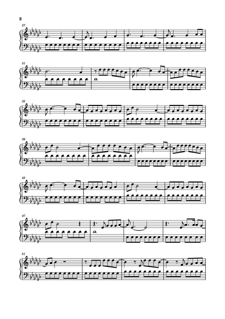 Page 2 of the piano sheet music PDF Piano - Tattoo Piano by Wesley Steenbergen
