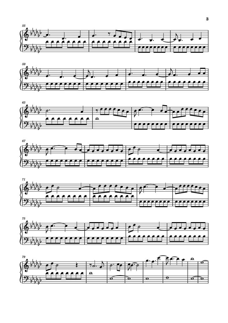 Page 3 of the piano sheet music PDF Piano - Tattoo Piano by Wesley Steenbergen