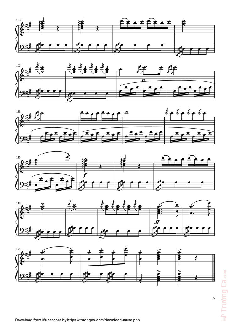 Page 5 of the piano sheet music PDF Piano - Sonata No. 11 by Wolfgang Amadeus Mozart (1756–1791