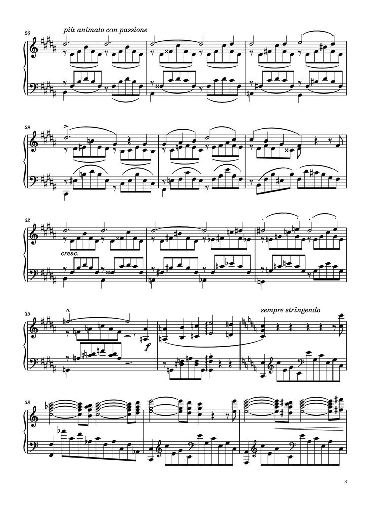 Page 3 of the piano sheet music PDF Piano - Liebestraum No. 3 in A♭ Major Piano by Franz Liszt
