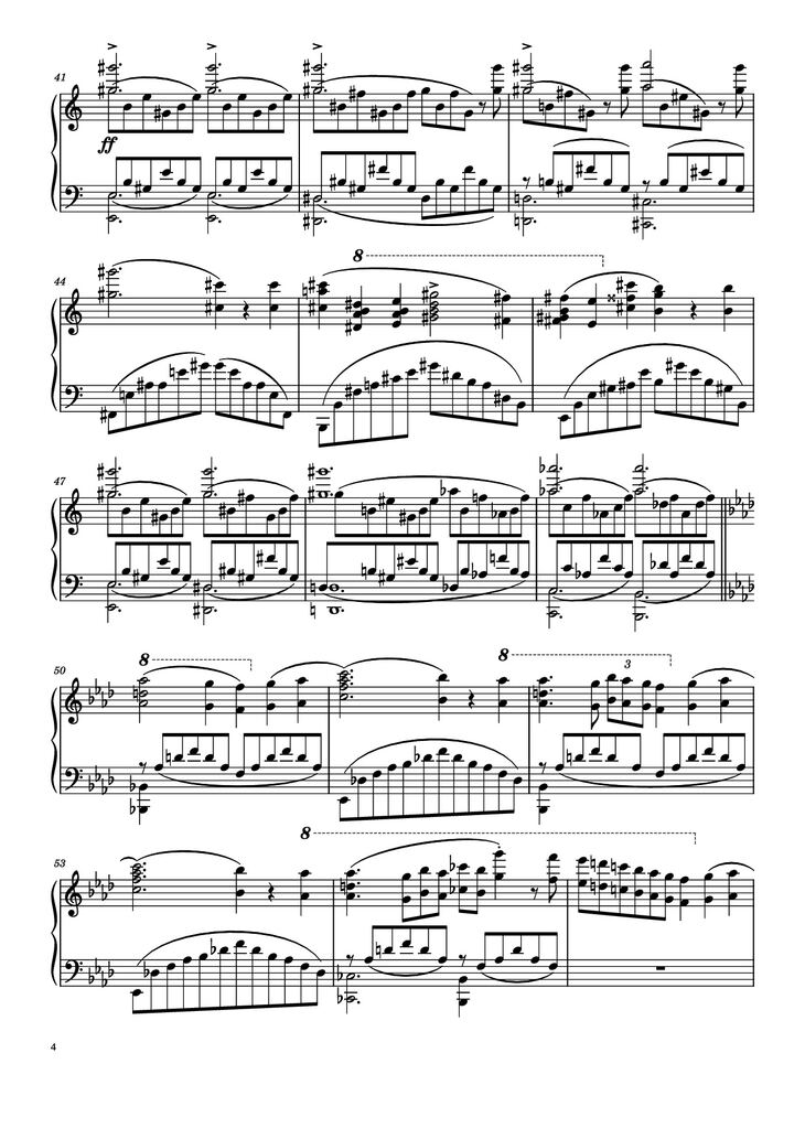Page 4 of the piano sheet music PDF Piano - Liebestraum No. 3 in A♭ Major Piano by Franz Liszt