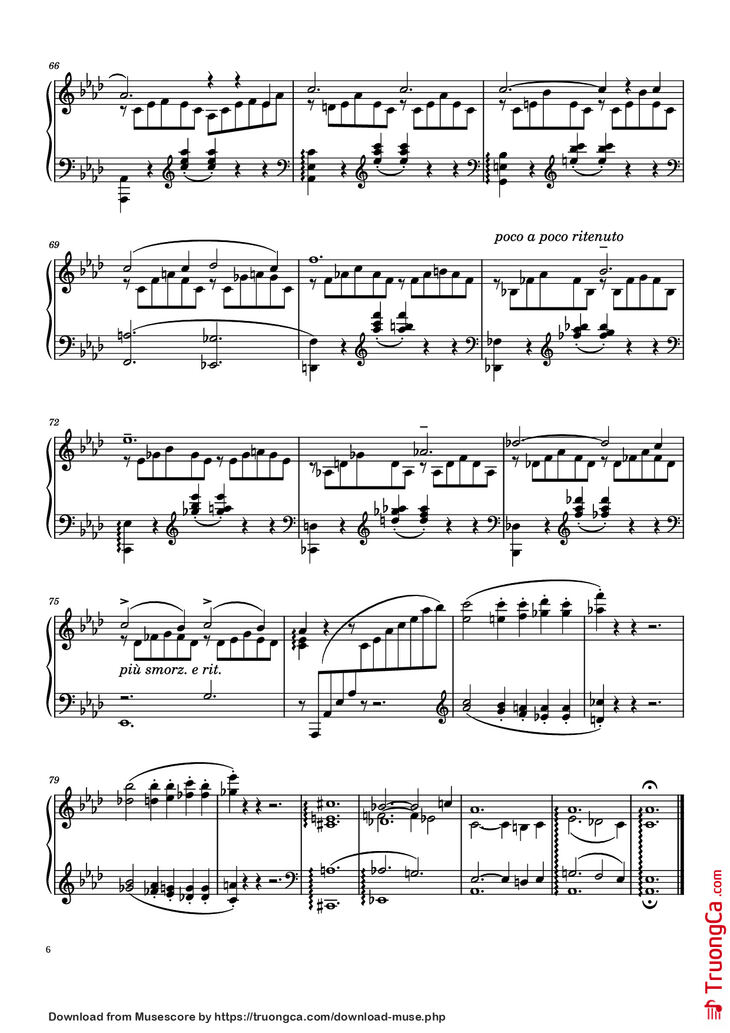 Page 6 of the piano sheet music PDF Piano - Liebestraum No. 3 in A♭ Major Piano by Franz Liszt