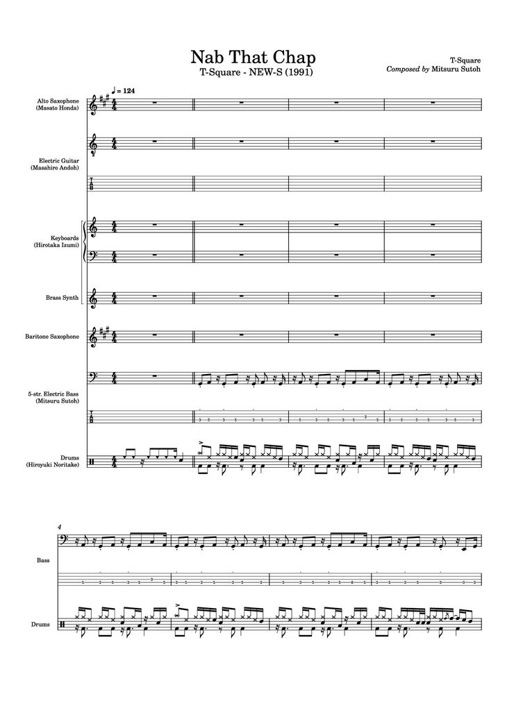 Page 1 of the piano sheet music PDF - Nab That Chap Piano by T-Square