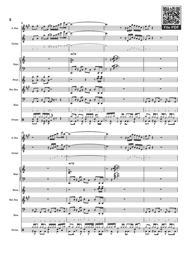 Page 2 of the piano sheet music PDF - Nab That Chap Piano by T-Square