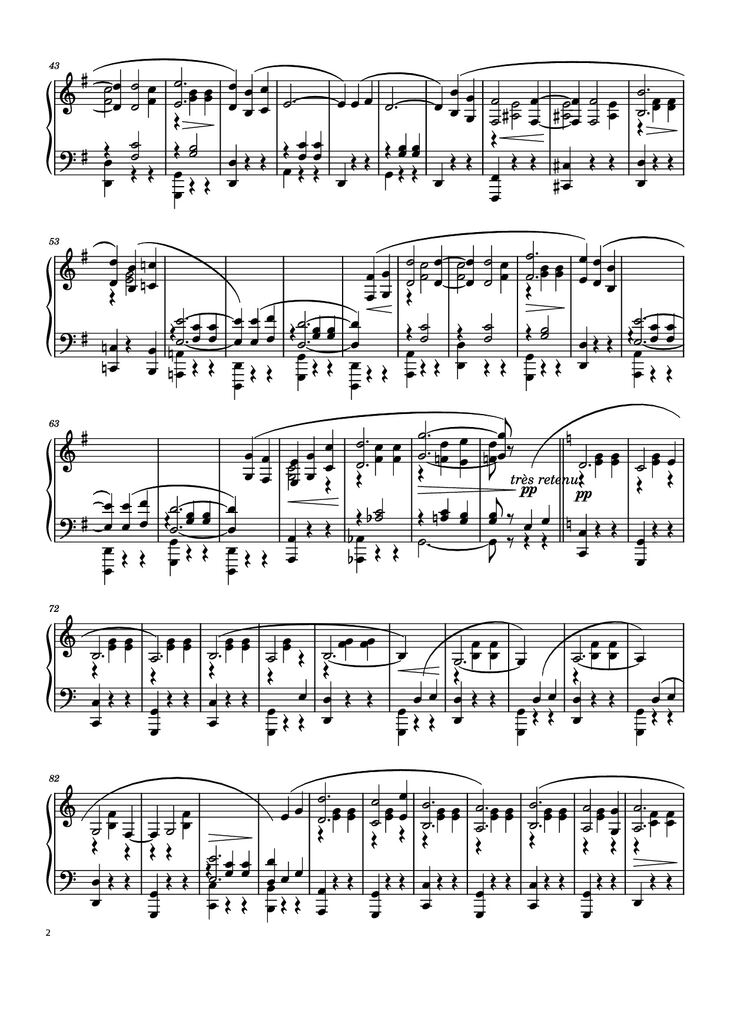Page 2 of the piano sheet music PDF Piano - Je Te Veux Piano by Erik Satie