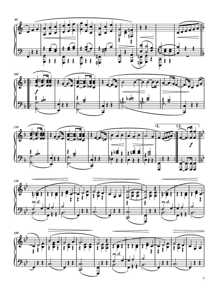 Page 3 of the piano sheet music PDF Piano - Je Te Veux Piano by Erik Satie