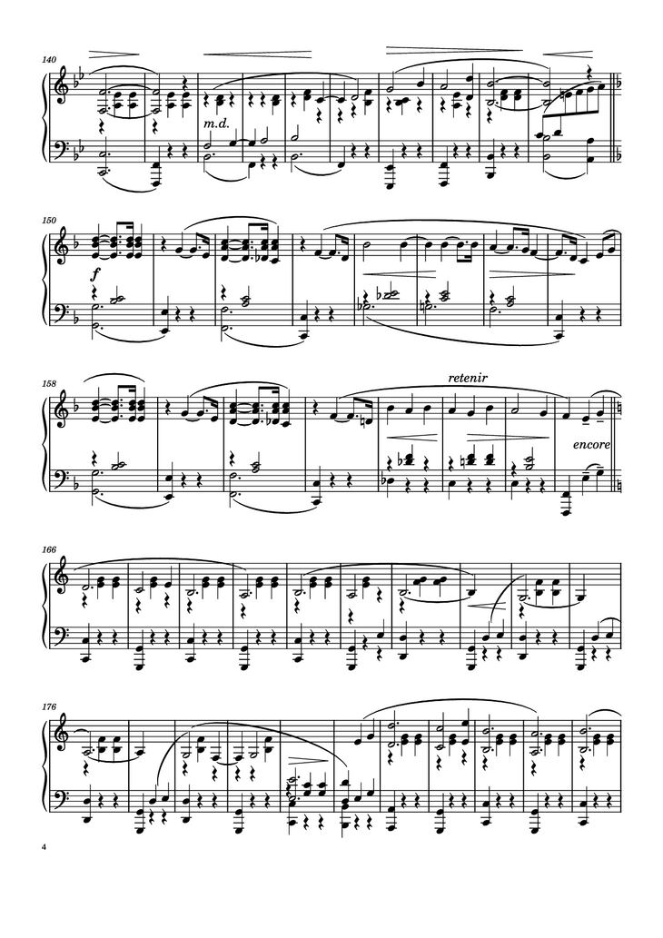 Page 4 of the piano sheet music PDF Piano - Je Te Veux Piano by Erik Satie