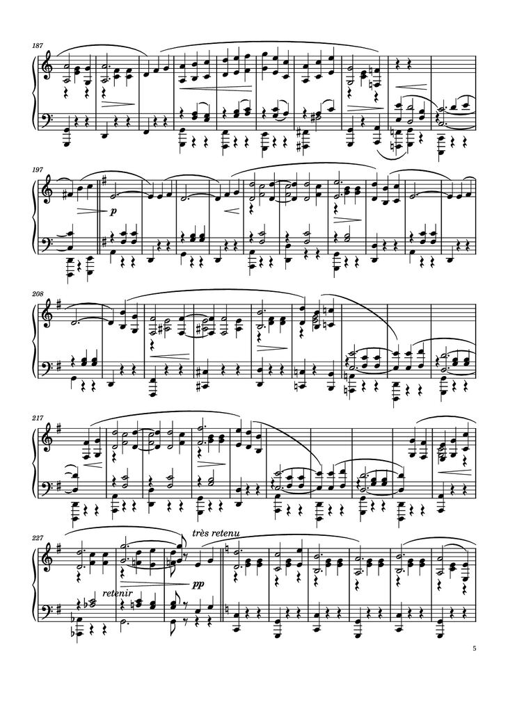 Page 5 of the piano sheet music PDF Piano - Je Te Veux Piano by Erik Satie
