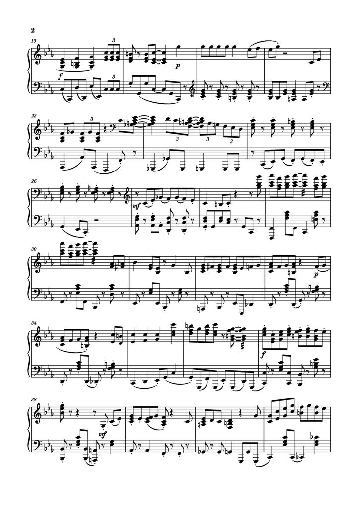 Page 2 of the piano sheet music PDF Piano - Ev