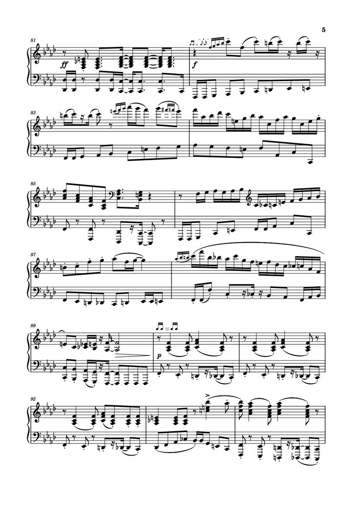 Page 5 of the piano sheet music PDF Piano - Ev