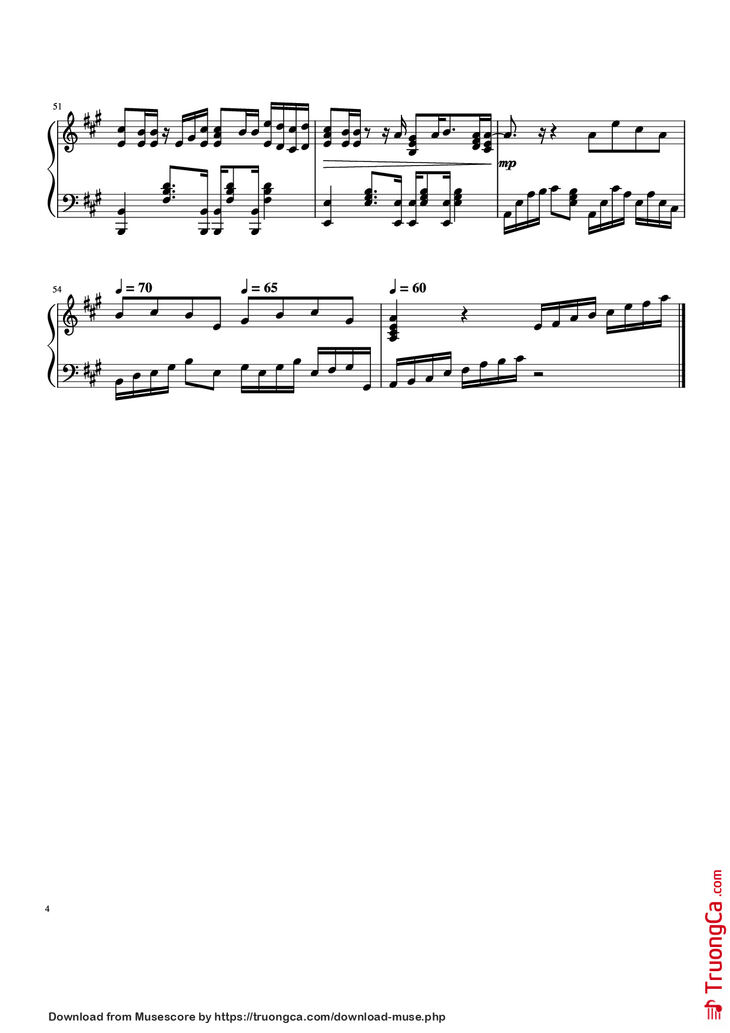 Page 4 of the piano sheet music PDF Piano - Chúng ta của hiện tại Piano by Sơn Tùng M-TP
