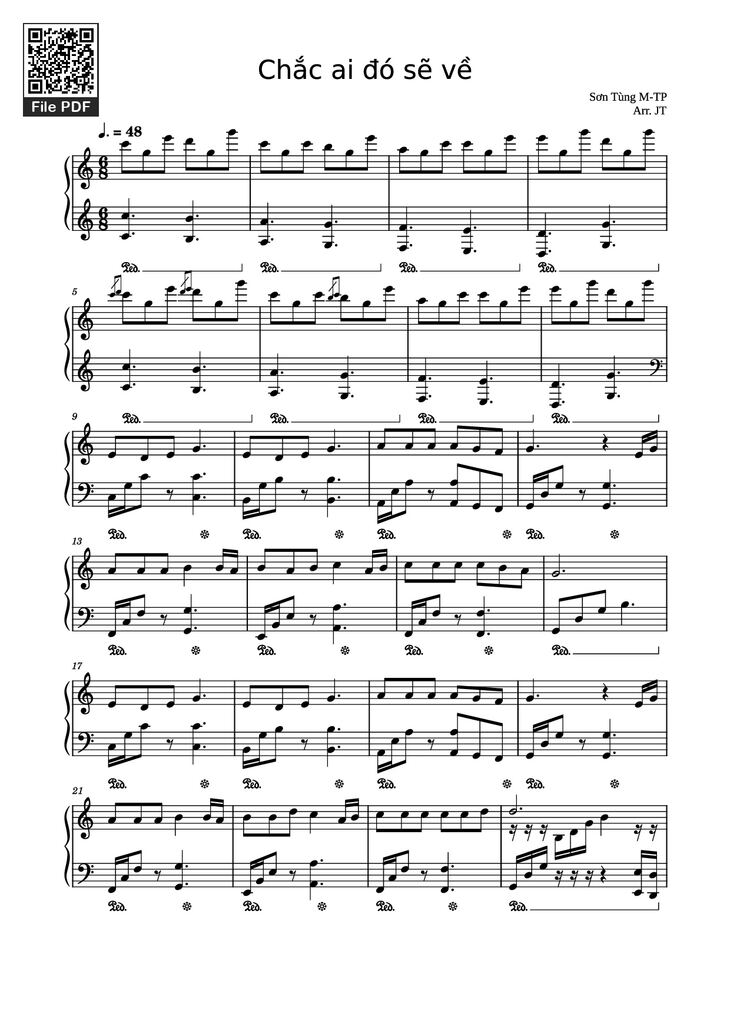 Page 1 of the piano sheet music PDF Piano - Chắc ai đó sẽ về Piano by Sơn Tùng M-TP