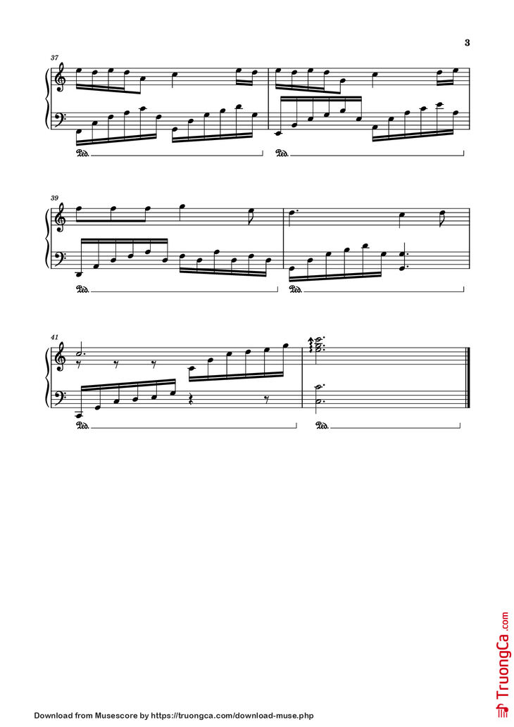 Page 3 of the piano sheet music PDF Piano - Chắc ai đó sẽ về Piano by Sơn Tùng M-TP