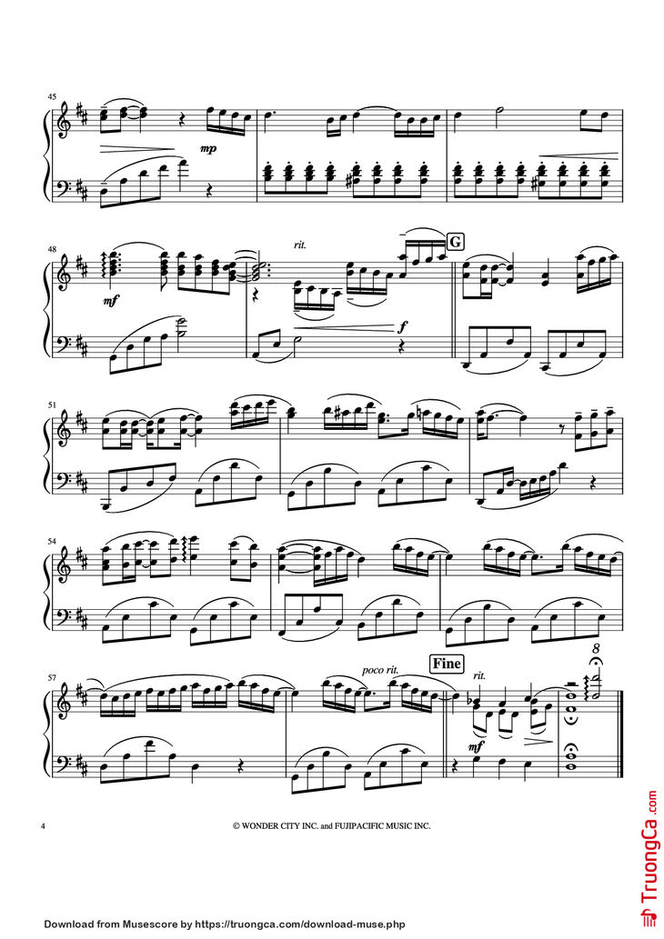 Page 4 of the piano sheet music PDF Piano - Spring Joe Hisaishi Piano by Joe Hisaishi