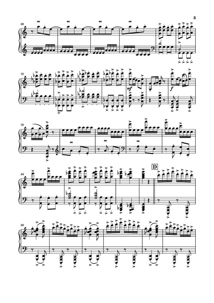 Page 3 of the piano sheet music PDF Piano - Spring Festival Overture Piano by Composed by Huanzhi Li 李焕之