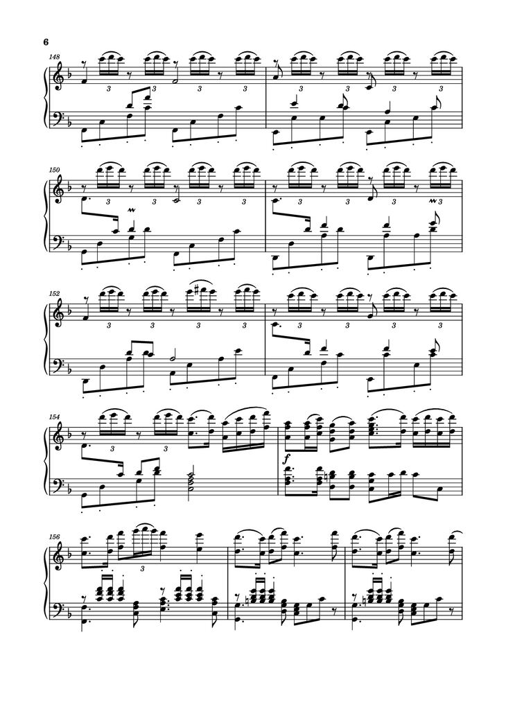 Page 6 of the piano sheet music PDF Piano - Spring Festival Overture Piano by Composed by Huanzhi Li 李焕之