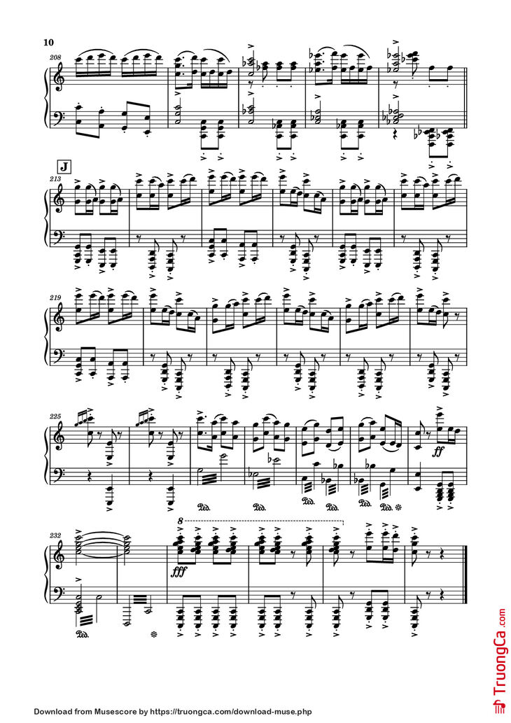 Page 10 of the piano sheet music PDF Piano - Spring Festival Overture Piano by Composed by Huanzhi Li 李焕之