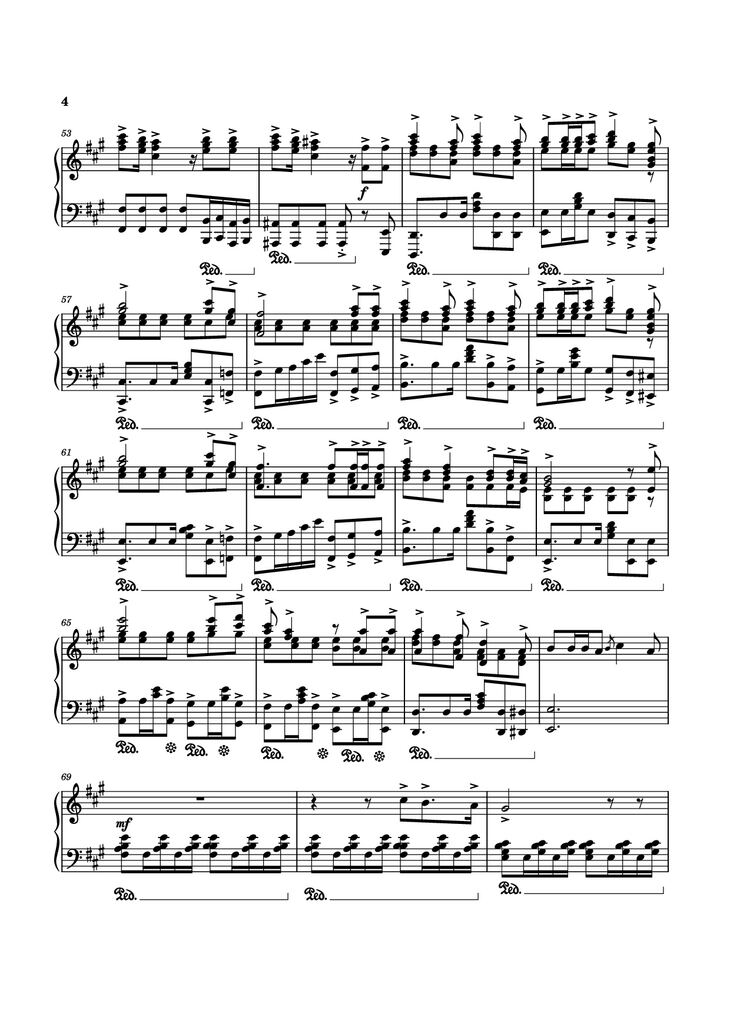 Page 4 of the piano sheet music PDF Piano - Die With A Smile Piano by Bruno Mars, Lady Gaga