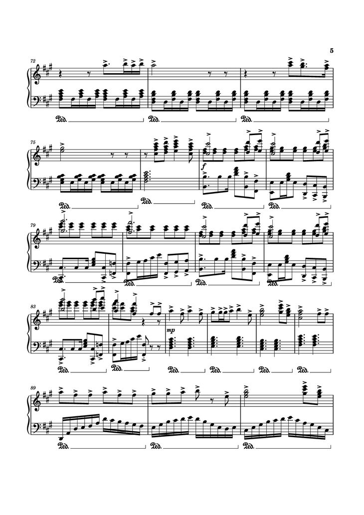 Page 5 of the piano sheet music PDF Piano - Die With A Smile Piano by Bruno Mars, Lady Gaga