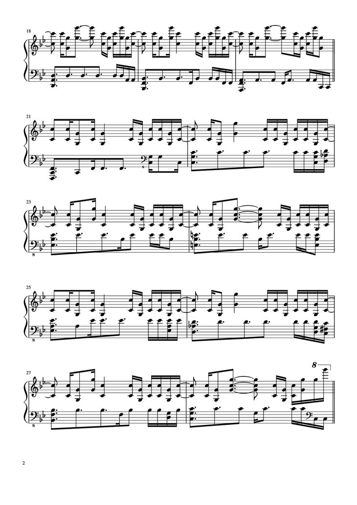 Page 2 of the piano sheet music PDF - Unfolded & I Remember My Name Piano by Jung Jae-il