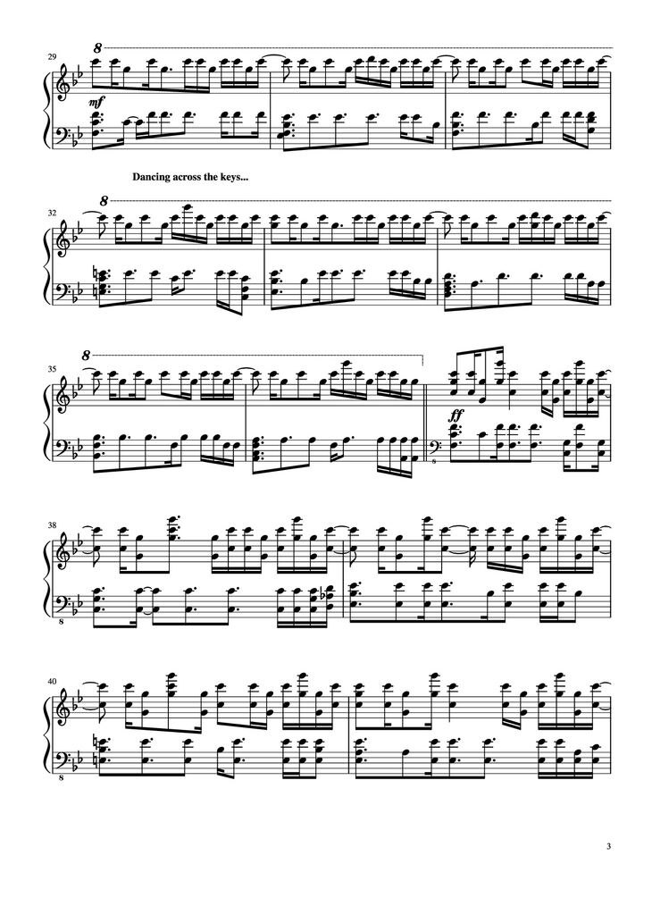 Page 3 of the piano sheet music PDF - Unfolded & I Remember My Name Piano by Jung Jae-il
