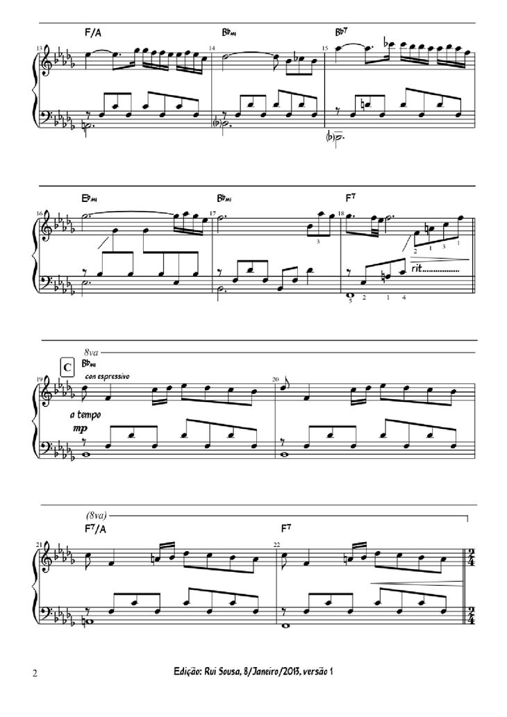 Page 2 of the piano sheet music PDF Piano - A Comme Amour Piano by Paul de Senneville