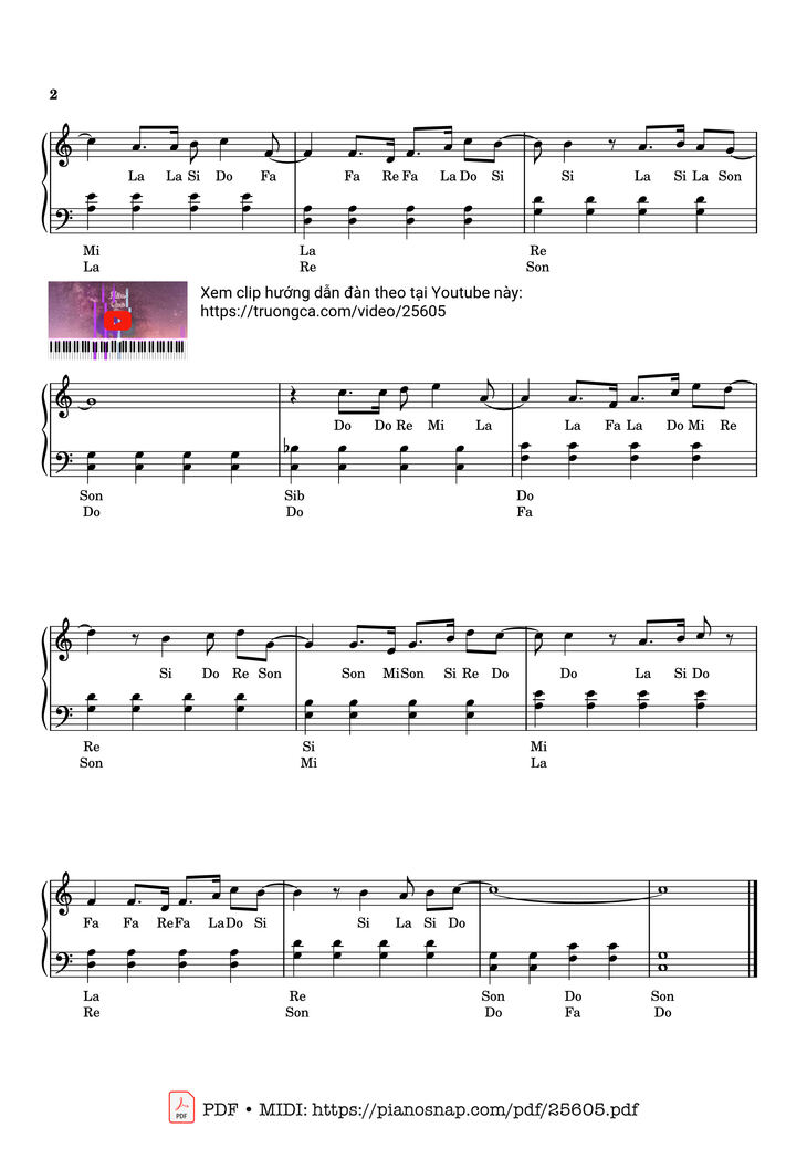 Page 2 of the piano sheet music PDF Piano - Năm Qua Đã Làm Gì Piano by Bùi Công Nam