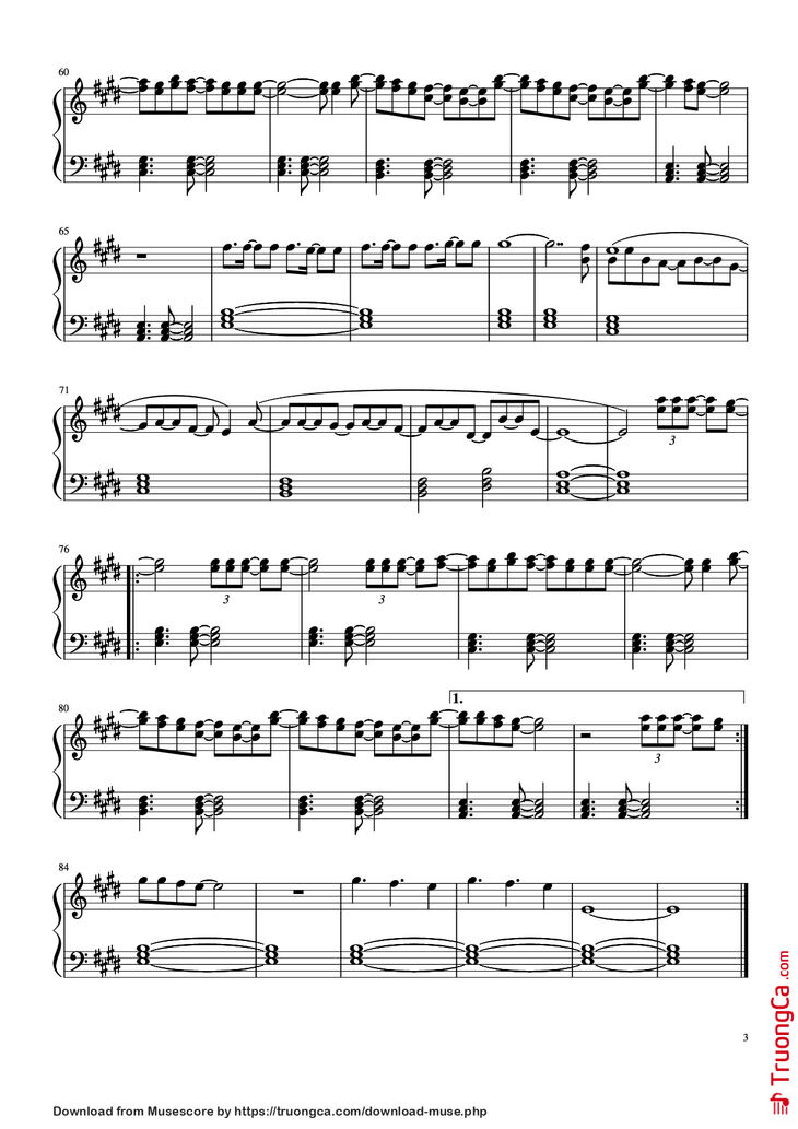 Page 3 of the piano sheet music PDF Piano - Falling Piano by Harry Styles