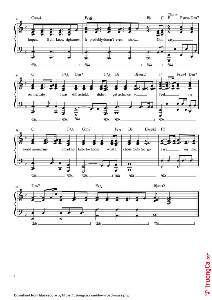 Page 4 of the piano sheet music PDF Piano - Easy on me Piano by Undefined