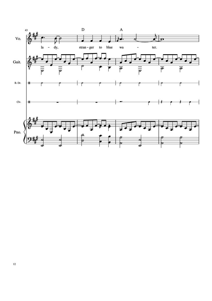 Page 12 of the piano sheet music PDF Piano Guitar Tab - Take Me Home, Country Roads Piano by John Denver, Bill Danoff, et al