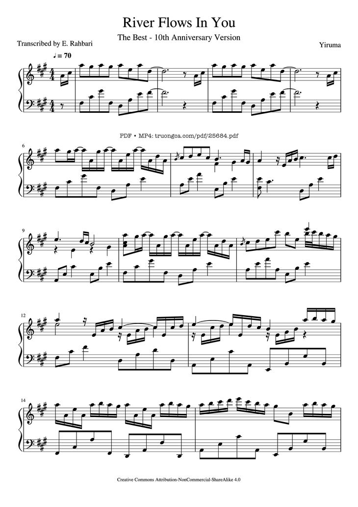 [PDF] River Flows In You Piano (Yiruma) - Download Piano Piano PDF ...