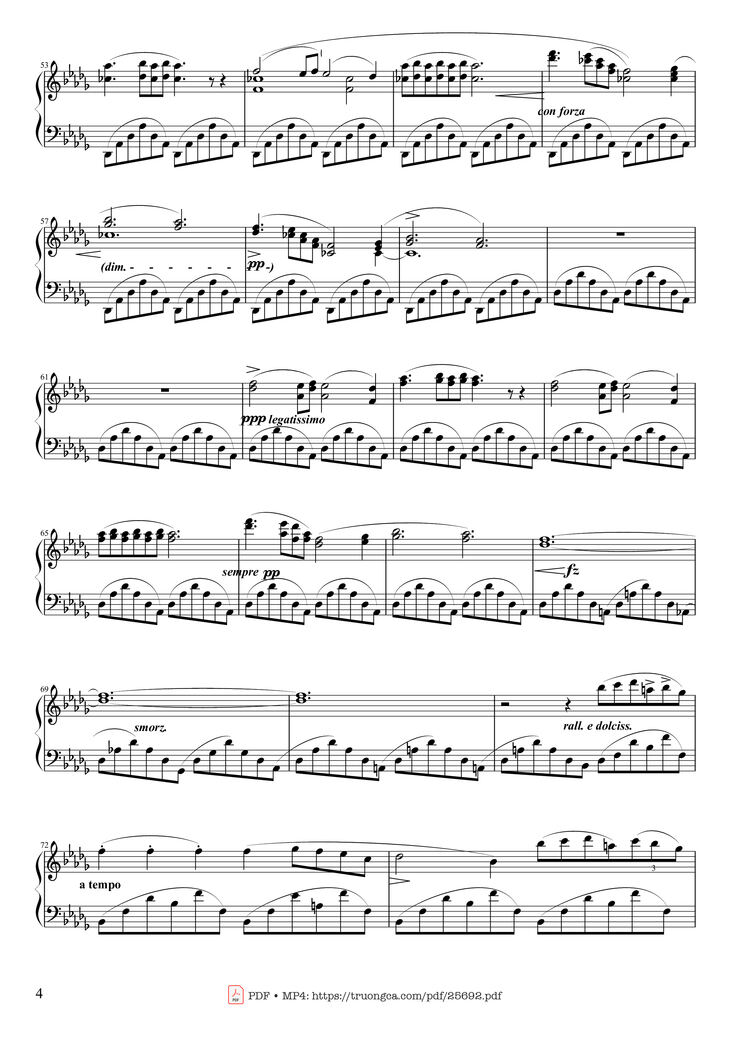 Page 4 of the piano sheet music PDF Piano - Nocturne Op. 9 No. 1 by Chopin