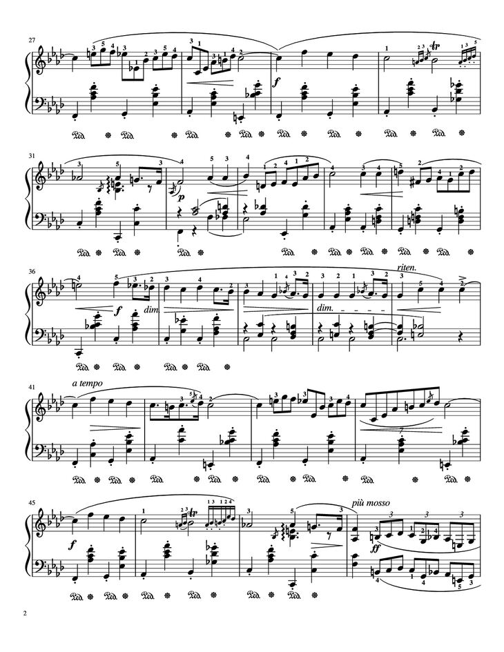 Page 2 of the piano sheet music PDF Piano - Nocturne Op. 55, No. 1 Piano by Chopin