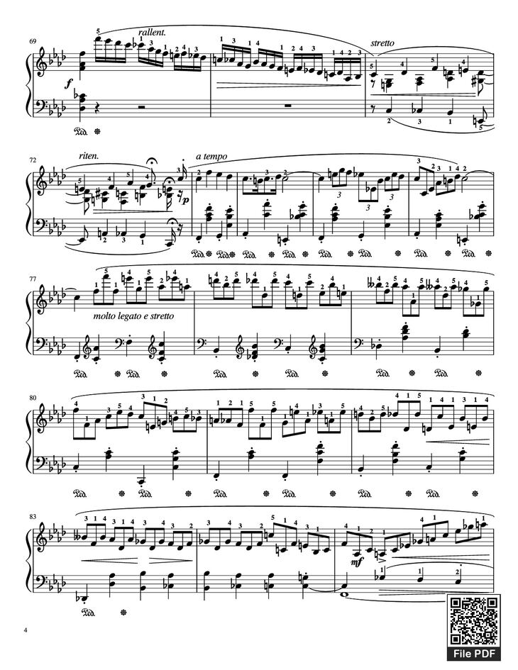 Page 4 of the piano sheet music PDF Piano - Nocturne Op. 55, No. 1 Piano by Chopin