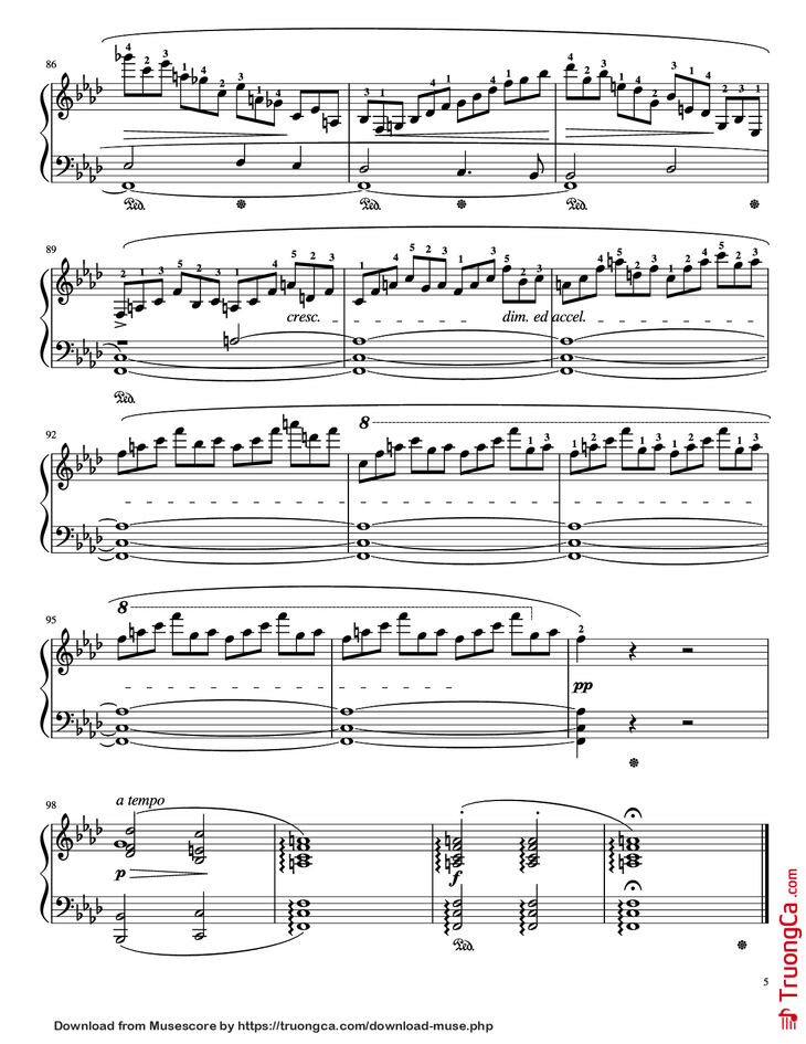 Page 5 of the piano sheet music PDF Piano - Nocturne Op. 55, No. 1 Piano by Chopin