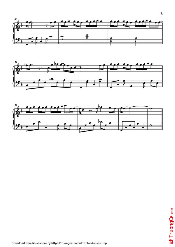 Page 3 of the piano sheet music PDF Piano - 每天在分手 Piano by 演唱/作词 ：张语哝
