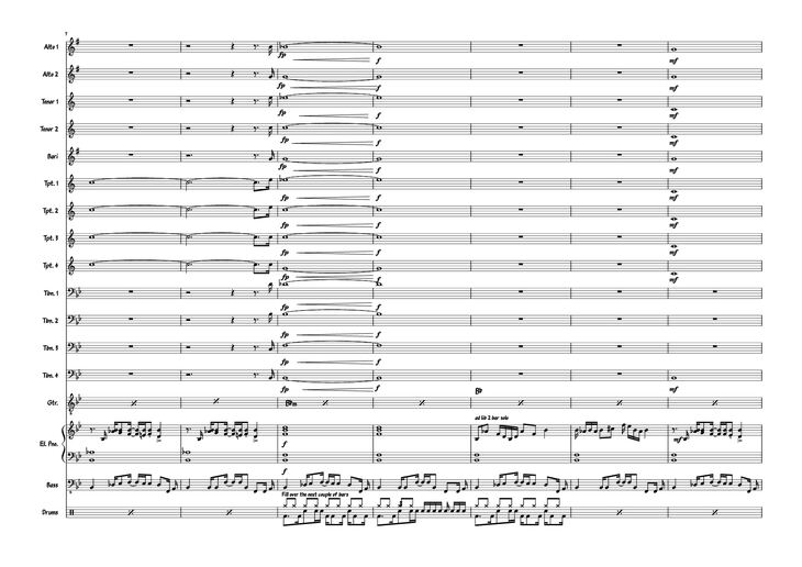 Page 3 of the piano sheet music PDF Piano - Also sprach the MC big band Piano by Composed: R Straus Modified: Doedato Arr for big band : Gav