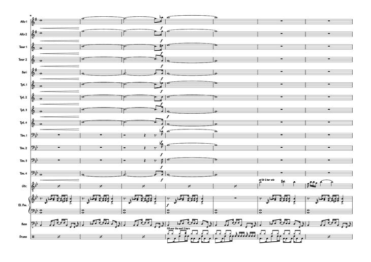 Page 4 of the piano sheet music PDF Piano - Also sprach the MC big band Piano by Composed: R Straus Modified: Doedato Arr for big band : Gav