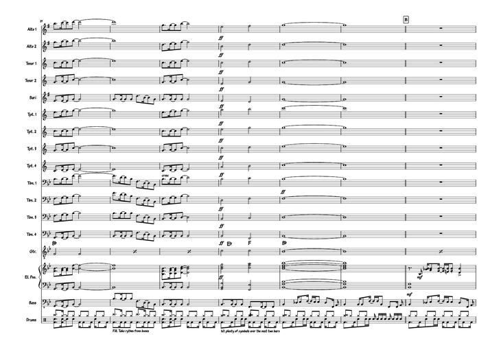 Page 6 of the piano sheet music PDF Piano - Also sprach the MC big band Piano by Composed: R Straus Modified: Doedato Arr for big band : Gav