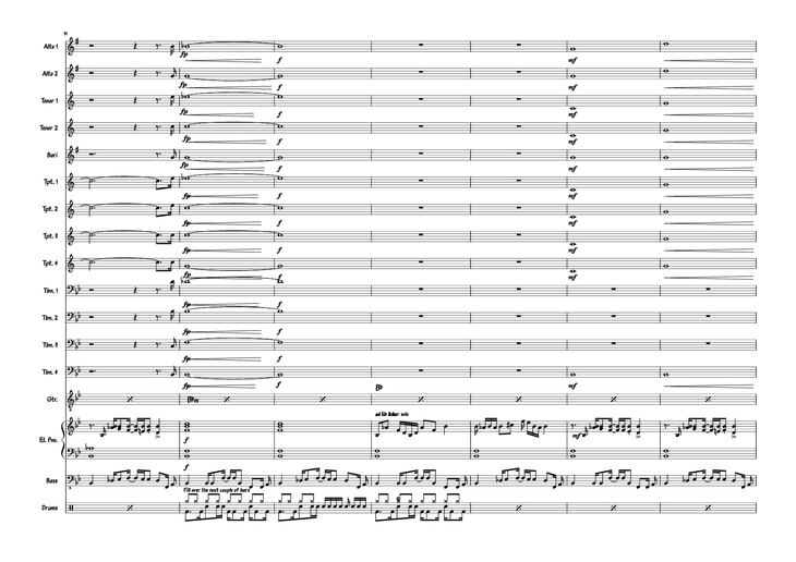 Page 9 of the piano sheet music PDF Piano - Also sprach the MC big band Piano by Composed: R Straus Modified: Doedato Arr for big band : Gav